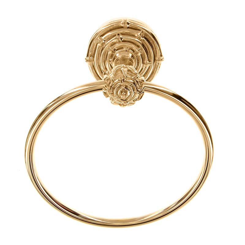 Palmaria Wall Mounted Towel Ring, Polished Gold