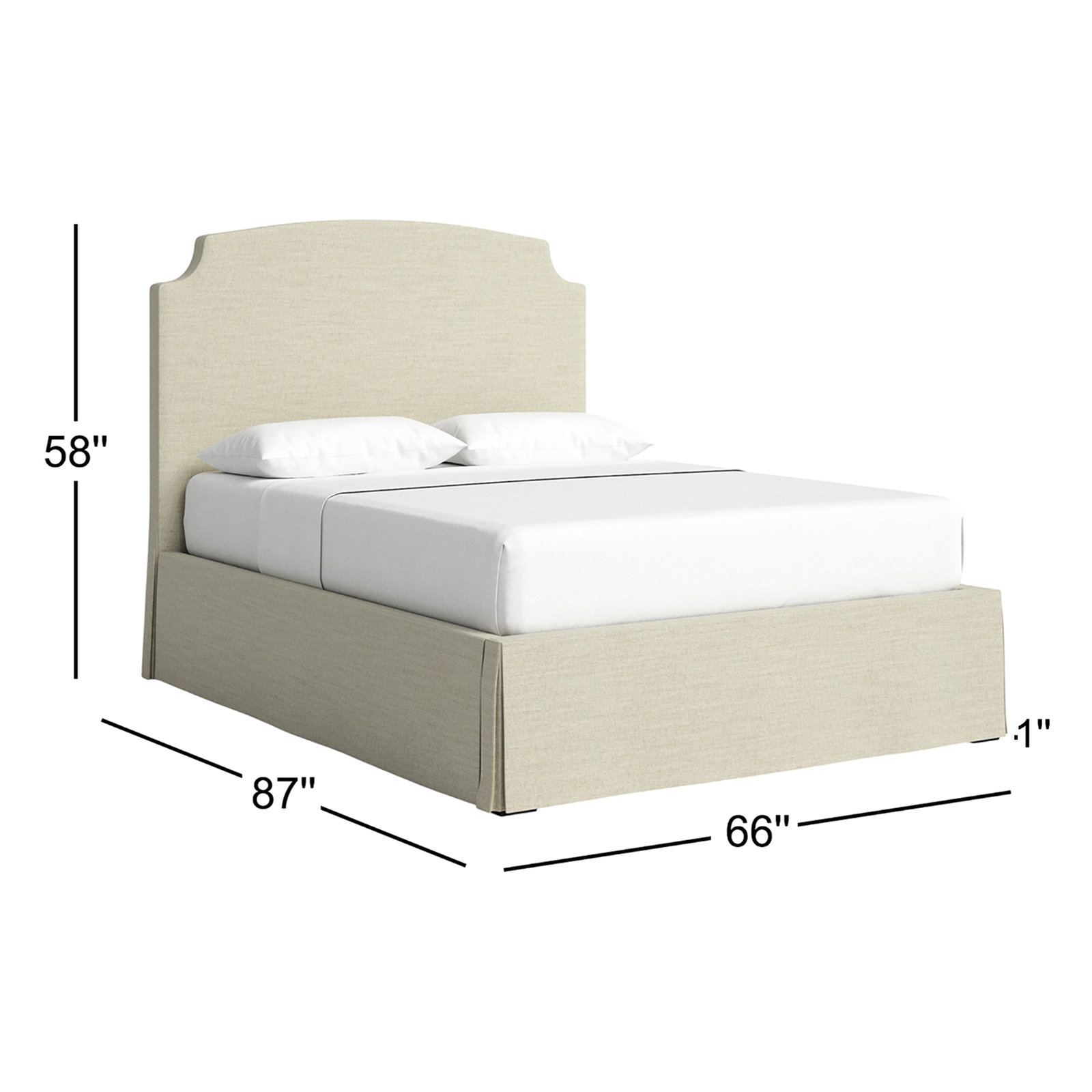 Dowling Platform Bed, Queen, Cream