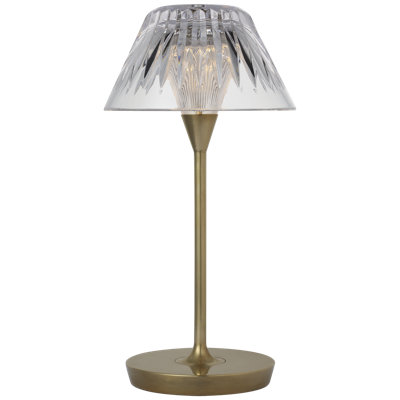 Waterford Blaze Rechargeable Table Lamp with Clear Crystal