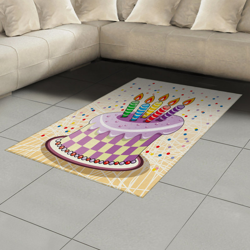 Retro High Density Long Fiber Poly Threads Decorative Area Rug Carpet, Rectangle 4' x 5'8"