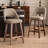Upholstered Boucle Fabric Counter Stools, Armless Barstools With Wooden Legs For Kitchen Island Bar Counter-1757312362