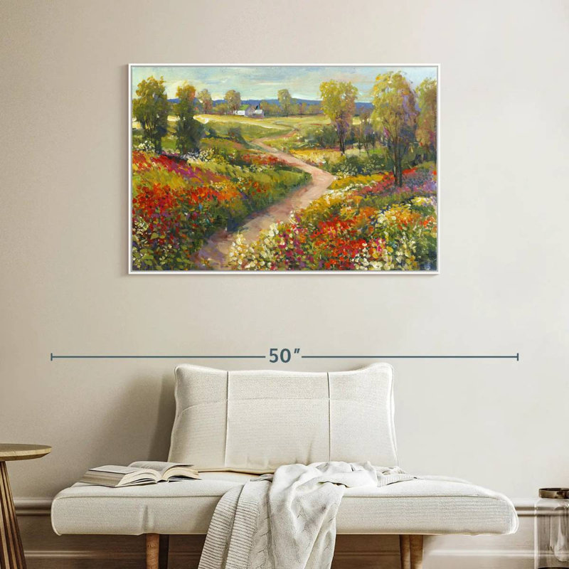 Promenade matinale II, Cadre flottant blanc, 40 po x 27 po