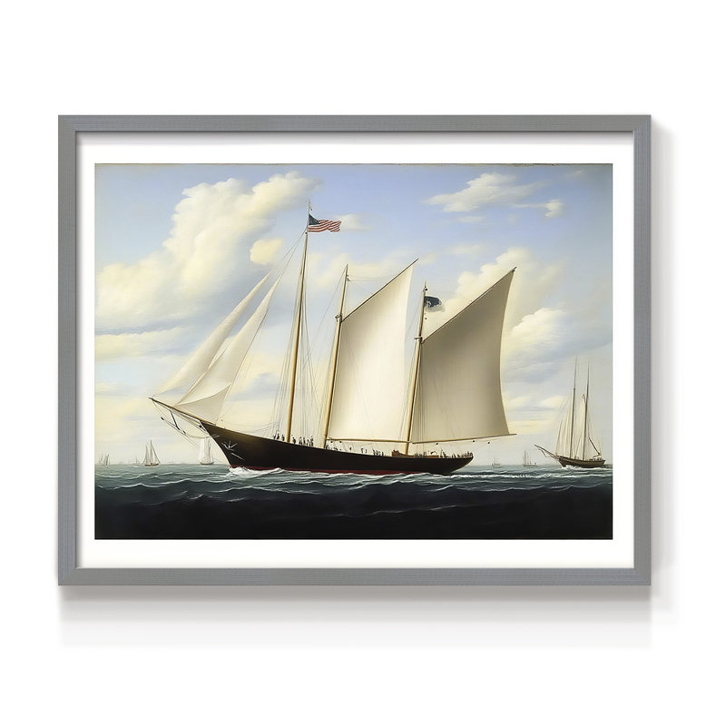 Nautical Series-CXLVI -Framed Print - Restickable, Grey, 16" H x 20" W