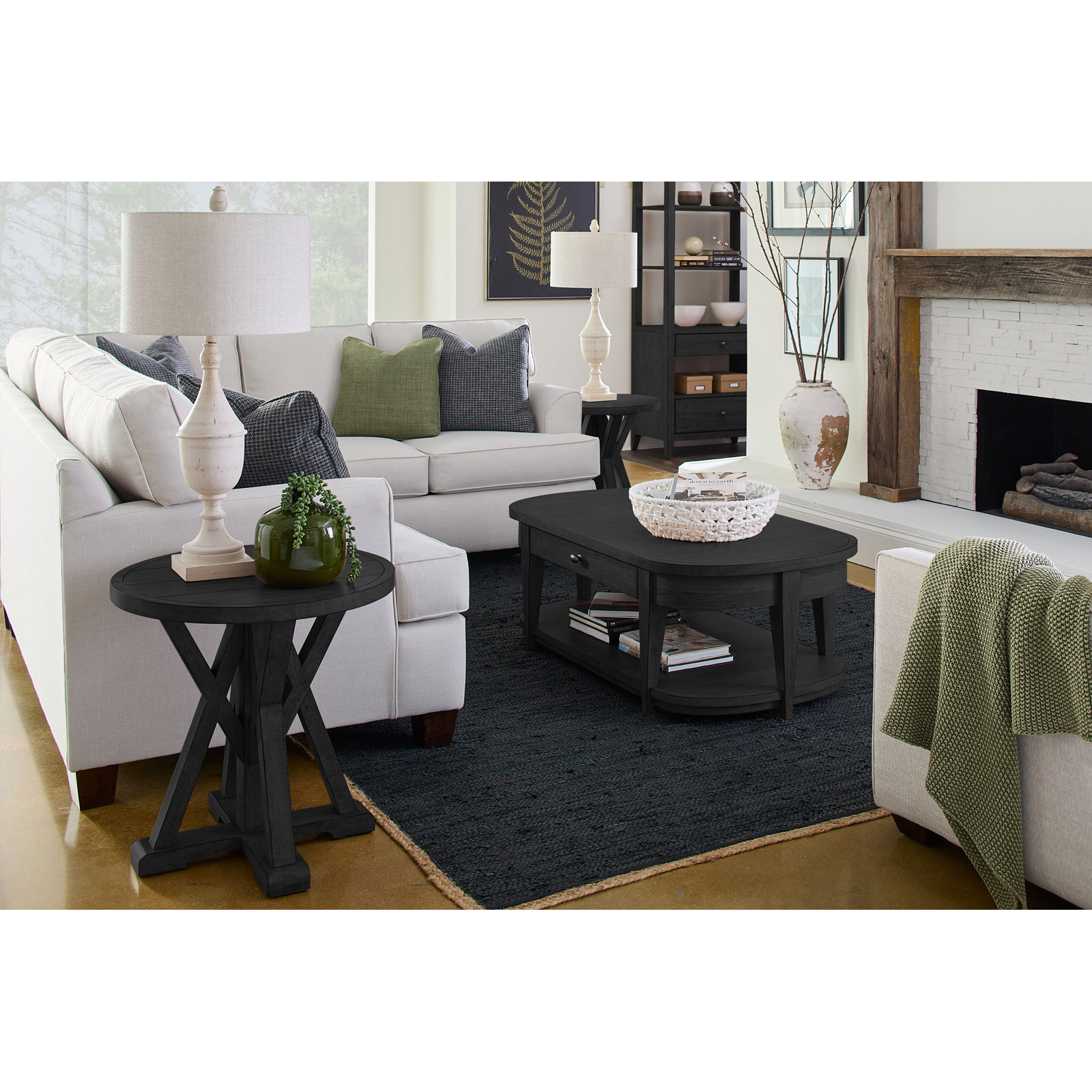 Mya Solid Wood End Table, Black