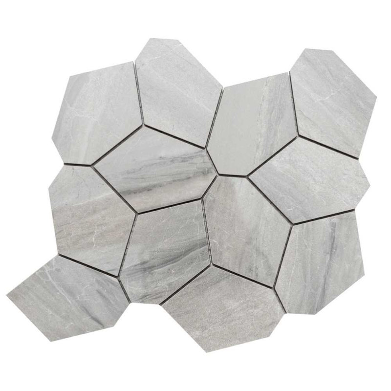 Stately Oasis 14" x 16" Porcelain Novelty Marble Look Wall & Floor Tile, Alaska Gray