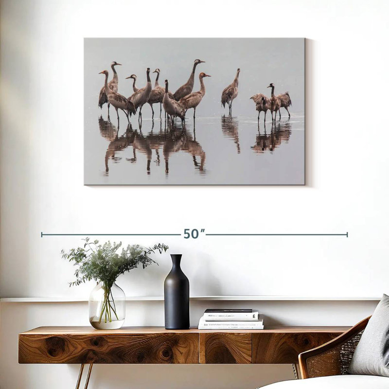 Brampt Sandhill Crane Flock, 24" H x 36" W