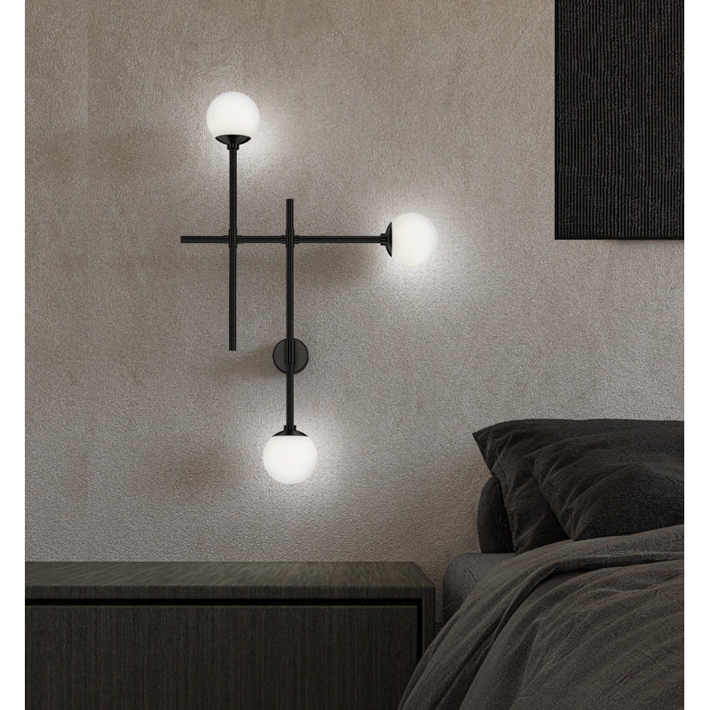 Sabon Stainless Steel LED Armed Sconce, Satin Black