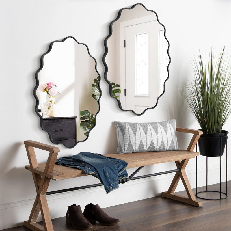 Wall Mirror, Black, 30" x 20"