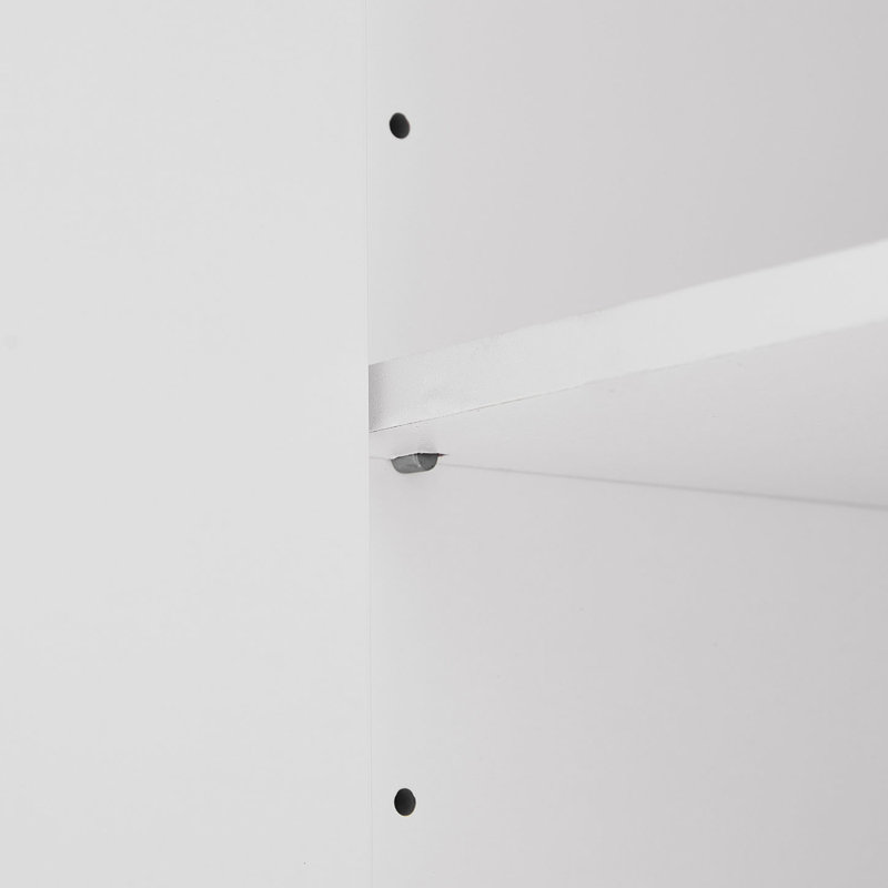 Armoire de rangement avec 2 portes et 4 tiroirs, Blanc