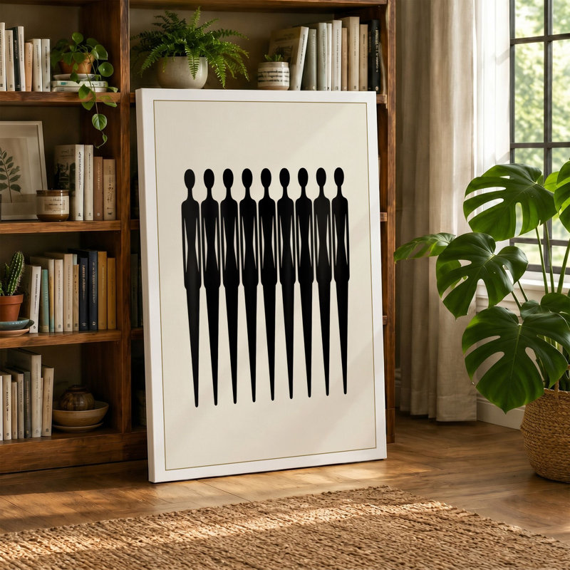 Nine Figures Minimalist - Wrapped Canvas, 36x24 - 91.4 x 61.0 cm, Terracotta Border