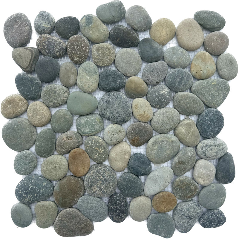 Natural Mix Color Leveled Pebble Mosaic 12" x 12"