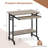 Mobile Laptop Desk with Keyboard Tray, Lower Shelf, 3 Hooks, 4 Universal Wheels Gray-990227295