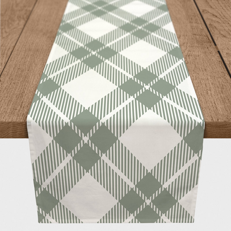 Addlyn Plaid Table Runner, 72" x 16", Green