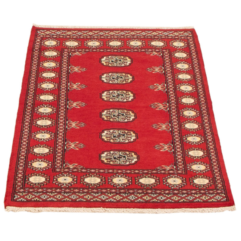 Tapis rouge foncé Maleaha Peshawar Bokhara 2 pi 7 po x 4 pi 0 po