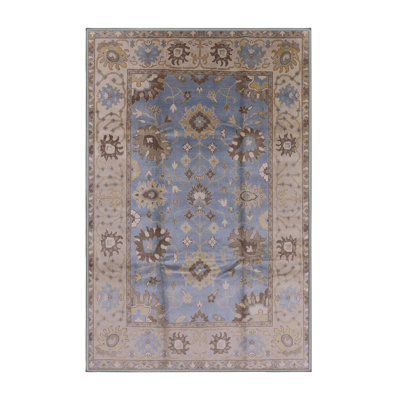 Tapis beige / bleu Calpurnia