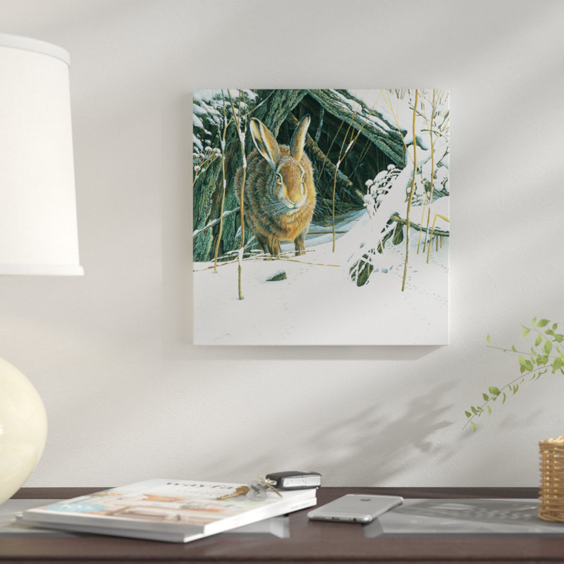 «Rabbit», reproduction d'impression sur toile, H 12 po x l 12 po x P 1,5 po, Pas de tapis, Toile tendue