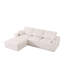 Canapé modulaire en forme de U de 113 po, 4 places, canapé-lit à 4 places, rembourré à compression, sans assemblage, mousse complète pour une retraite confortable en velours côtelé beige et blanc-1821335754