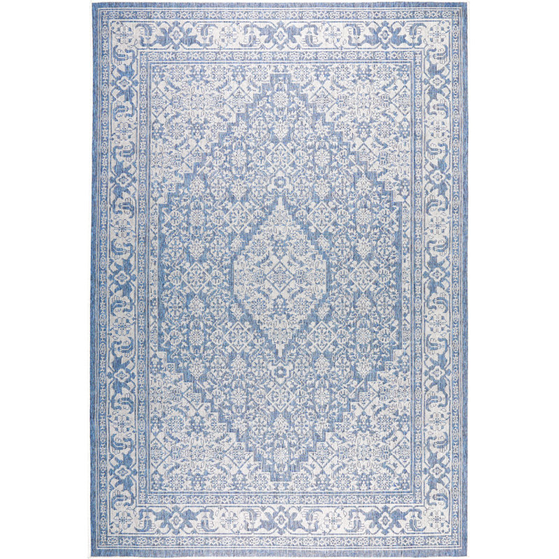 Tapis bleu / gris Persian, Rectangle 8 po x 10 po
