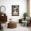 Illustration de bonhomme de neige rustique avec oiseau cardinal, photos de salon, impression sur toile encadrée-126030882-126030887