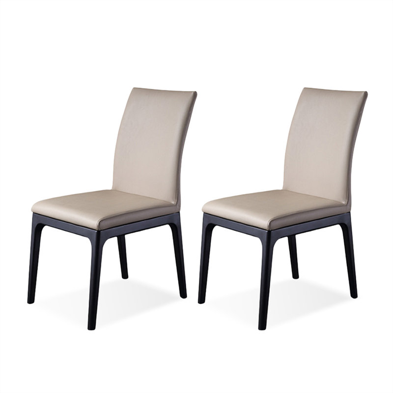Chaise d'appoint à dossier solide blanc cassé 17,72 po (ensemble de 2)