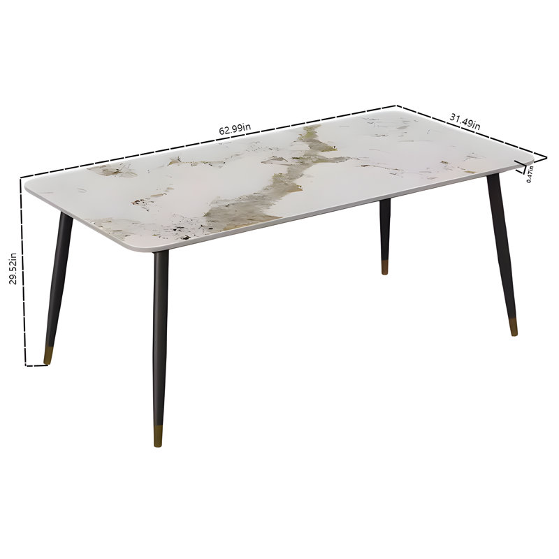 Table de salle à manger Deedra, H 29,52 po x L 31,50 po x l 62,99 po