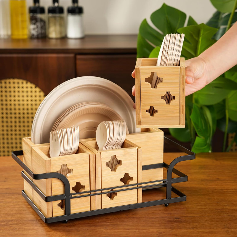 Porte-ustensiles de cuisine en bois Caddy