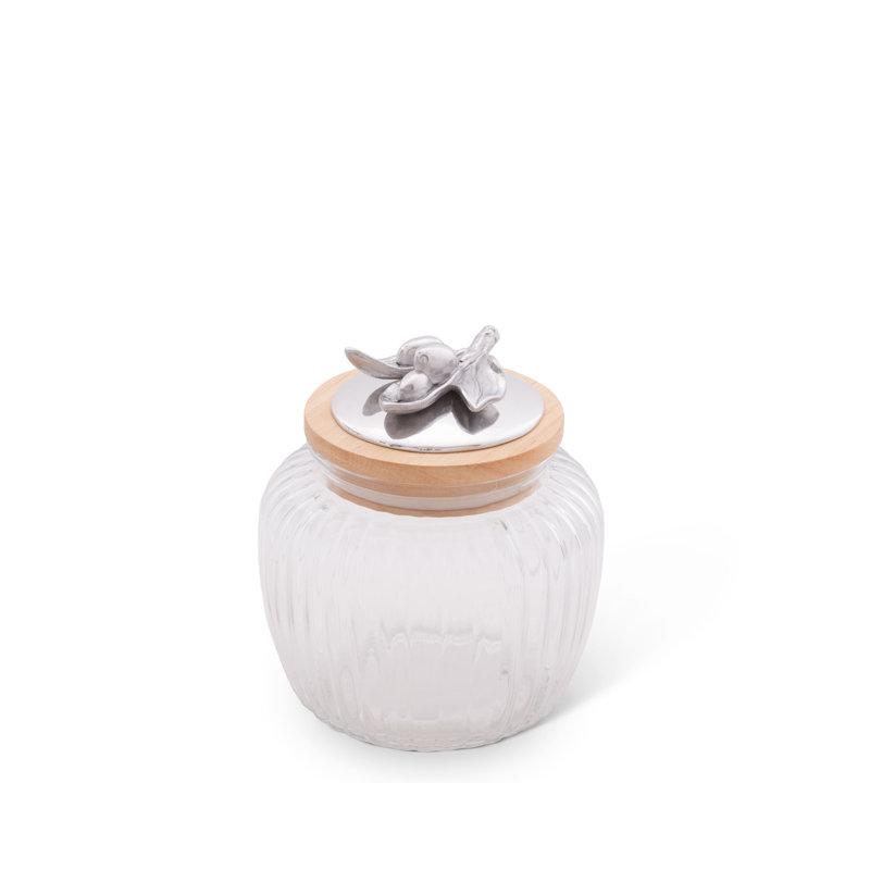 Olive Grove Glass Jar, 5.5" H x 5.5" W x 5.5" D