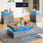 Bhhatu High Gloss 3 Pieces Living Room Table Set, Gray-102834539