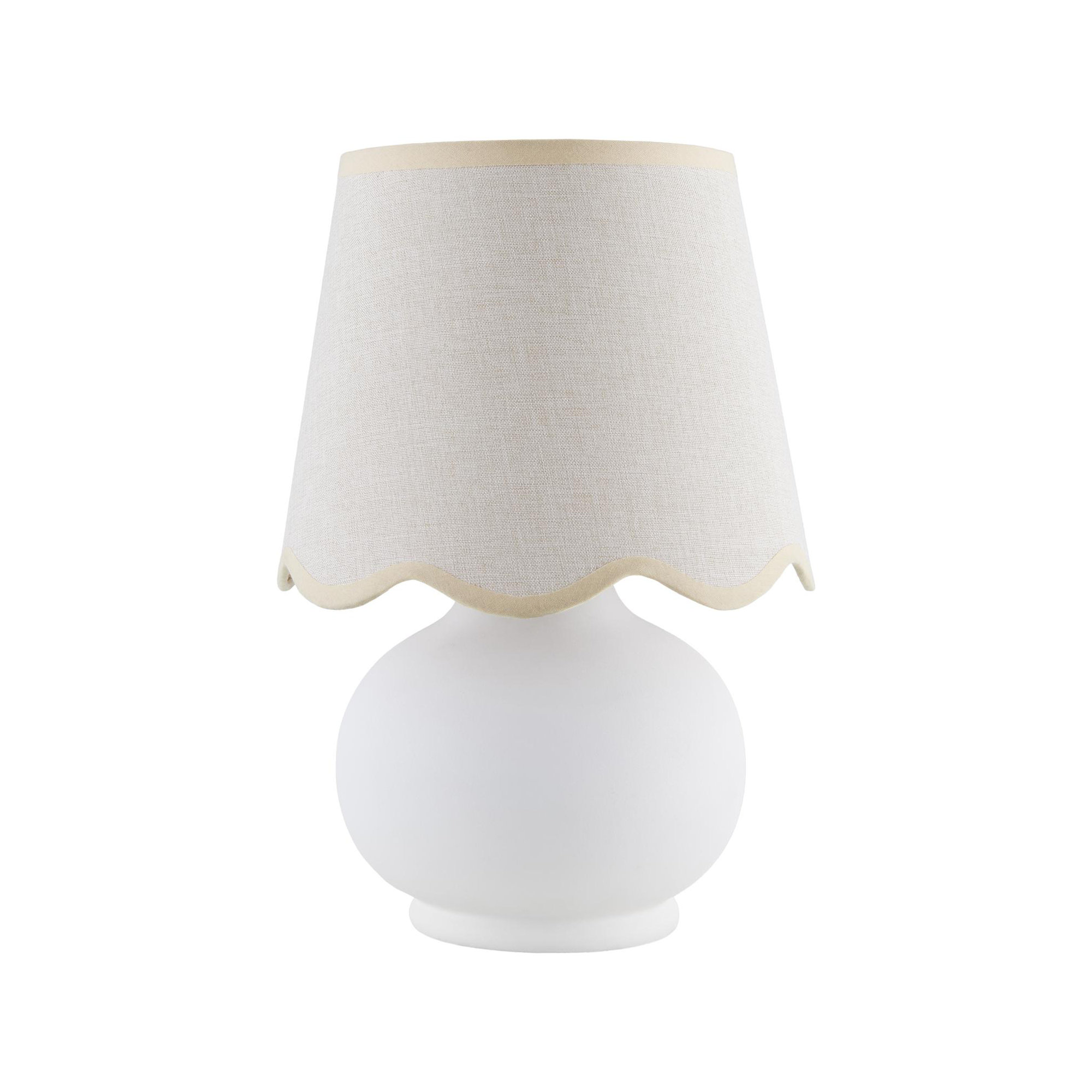 Momsen Colored Scallop Shade Lamp, Cream, White