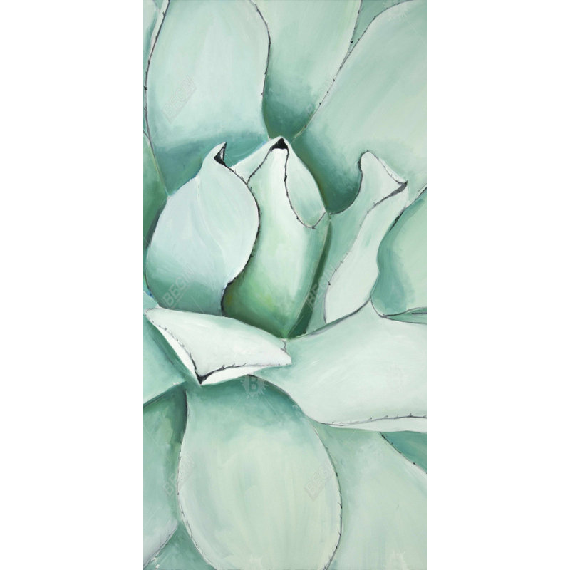 Succulent closeup - 15.75"x31.50" Desk mat