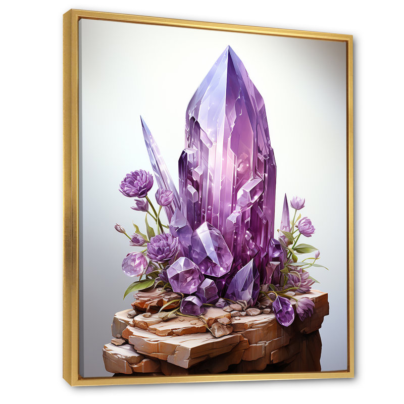 «Purple Spiritual Stone», reproduction sur toile, H 20 po x l 12 po x P 1 po, Cadre flottant doré
