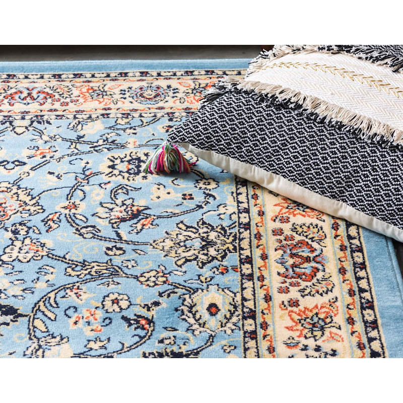 Zayandeh Blue Area Rug, Rectangle 2'2" x 3'