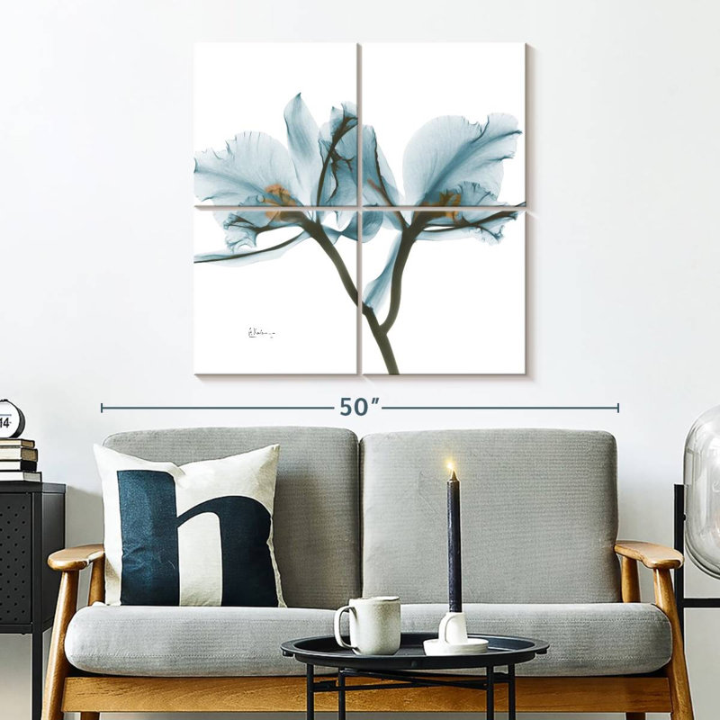 Orchidées Harnek en bleu, H 32 po x l 32 po