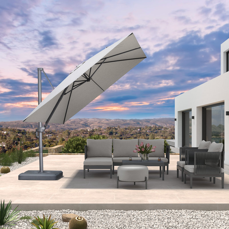 304cm Cantilever Parasol, Light Gray