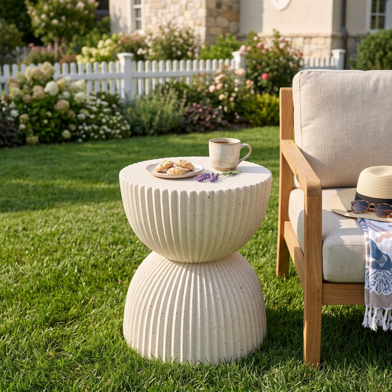 Tables de bout beiges MGO, table d'appoint sablier moderne pour la maison, Beige*Beige