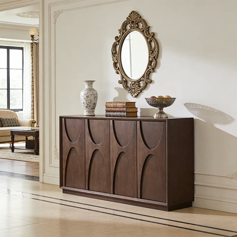 Armoire d'appoint de style médiéval, H 35,43 po x l 55,11 po x P 13,77 po