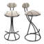 Ensemble de 2 tabourets de bar rembourrés avec tabourets rayés de hauteur comptoir en velours moderne pour îlot de cuisine, salon-1761733755