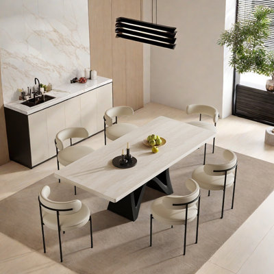 Modern Light Luxury Rock Slab Rectangular Table