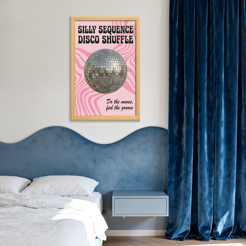 Rayures zébrées tendance avec boule disco, H 24 po x l 36 po, Toile tendue, Ne s’applique pas