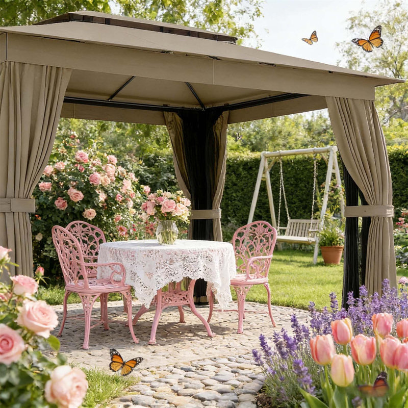 Pavillon de jardin à double niveau, Kaki