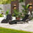 All-Weather Wicker Patio Chaise Lounge with Pull-Out Side Table and Adjustable Backrest-2136583333