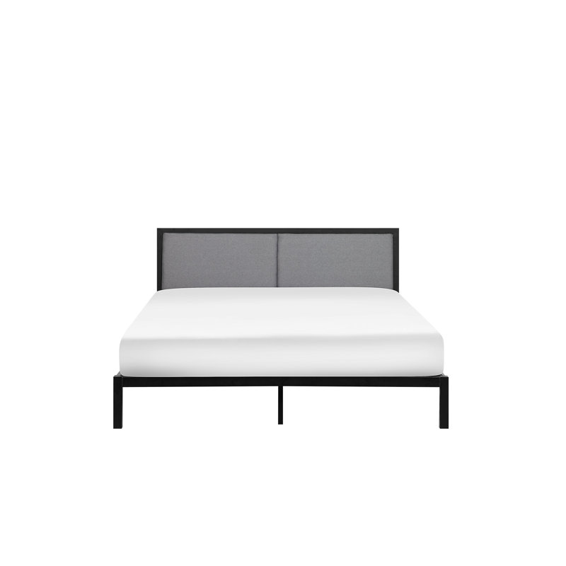 Primmer Upholstered Bed, European Kingsize (160 x 200 cm), Black