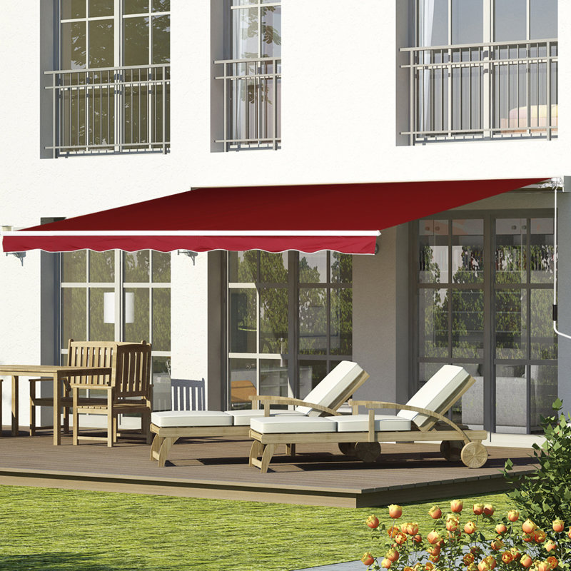 Retractable Patio Awning Shelter UV Protection, 2.5mx2m
