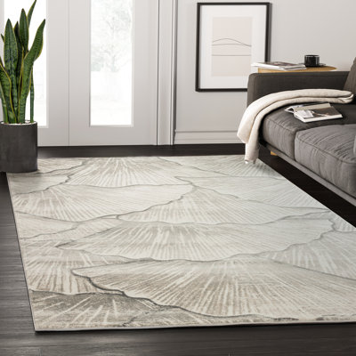 Tapis gris à motif abstrait Bjartur