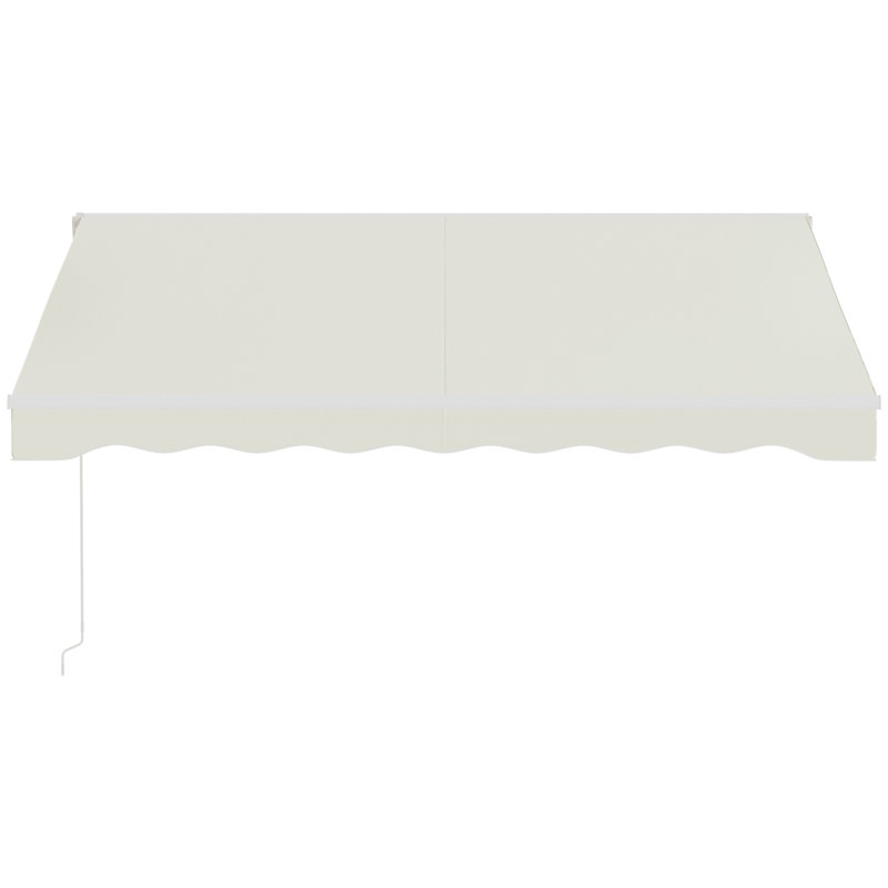 Electric Awning, Retractable Awning with Remote Controller and Manual Crank Handle, Cream White, 10' x 8'