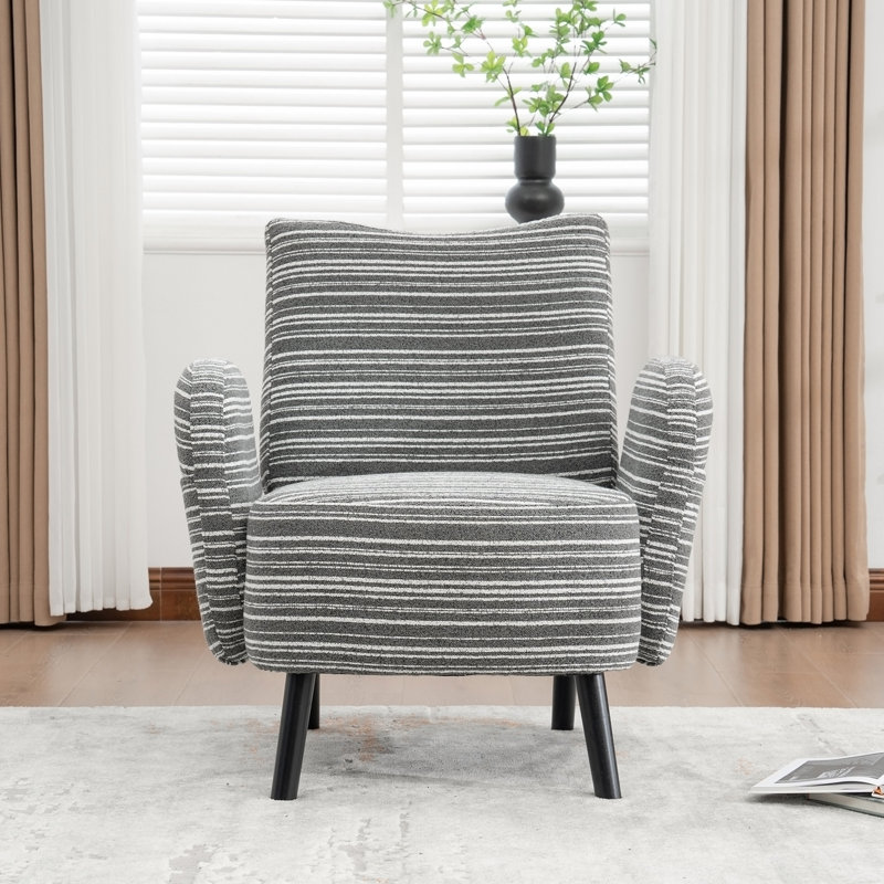 Chaise avec accoudoirs rembourrés 30,3 po, Gris