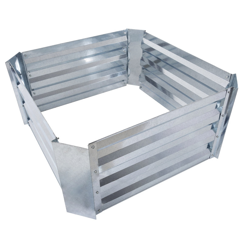 Galvanized Raised Garden Bed - 23.5” L x 23.5” W x 12” H Raised Garden Beds Outdoor Square Planter Box Kit for Flowers, Vegetables, Fruits or Herbs