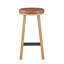 Tabouret de comptoir rembourré rond en bois - ensemble de 2-1330881694
