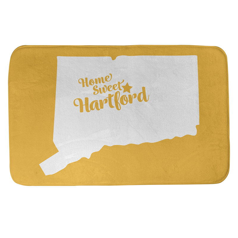 Tapis de salle de bain fairbanks alaska, l 21 po x L 34 po, Jaune, Home sweet Hartford