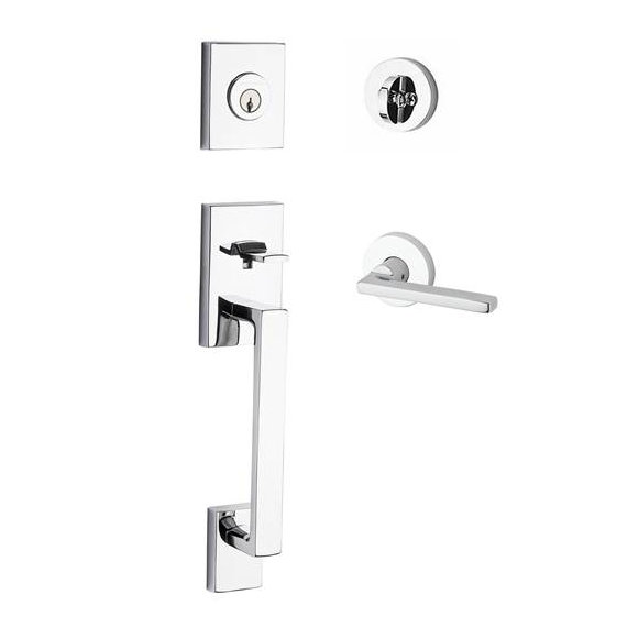 La Jolla Handleset with Deadbolt and Door Lever and Rosette Baldwin 